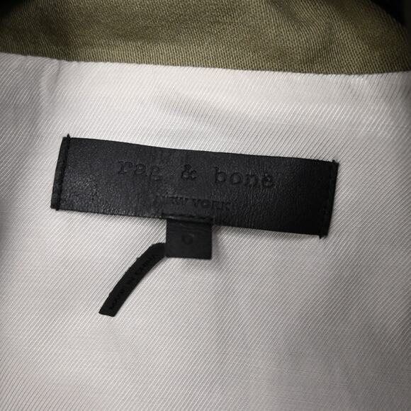 Rag & Bone Military Jacket Size 0 Womens Army Green Brown Button Front Utility - Picture 5 of 8